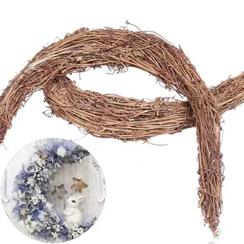 

Easter Decoration Wreath Moon Shape Wooden Vine Dried Branch Wreath DIY Home Easter Wedding Gift Party Ornament