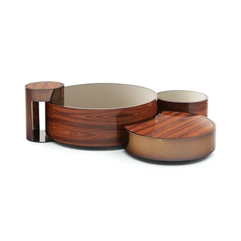 

luxury italian modern home custom wood round coffee tables