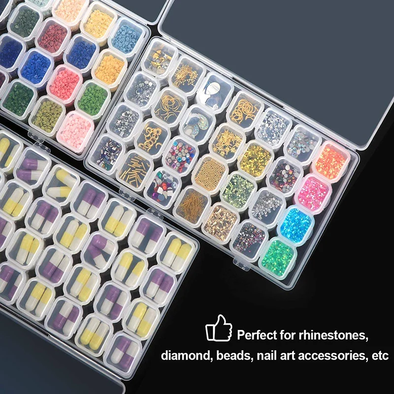 Diamond Painting Accessories Box Jewelry Box Rhinestone Embroidery Crystal Bead Organizer Storage Case 112-56 Slots