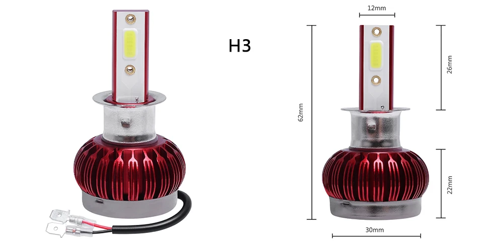 Stone Banks Car LED Headlight H1 H3 H7 H8 H11 H16 9005 HB3 9006 HB4 9012 HIR2 H4 9004 9007 HB5 H13 Auto Head Lamp Bulb Fog Light