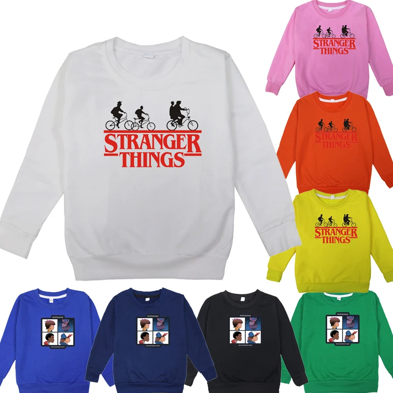 

Hot Stranger Things Kids Pocket Sportswear Boys Girls Tops Pullover Gifts Sweatshirt Teens Long Sleeve Hoodies