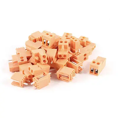 

20 Pieces Straight 2Pin 3.96mm PCB Screw Terminal Block 300V 10A AWG14-26 Orange