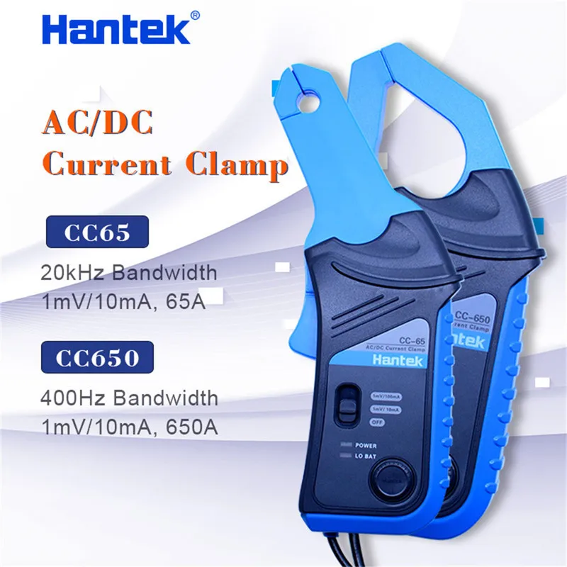 

Original Hantek CC-65 CC-650 oscilloscope AC/DC Current Clamp probe 20KHz/400Hz Bandwidth 1mV/10mA 65A/650A with BNC plug