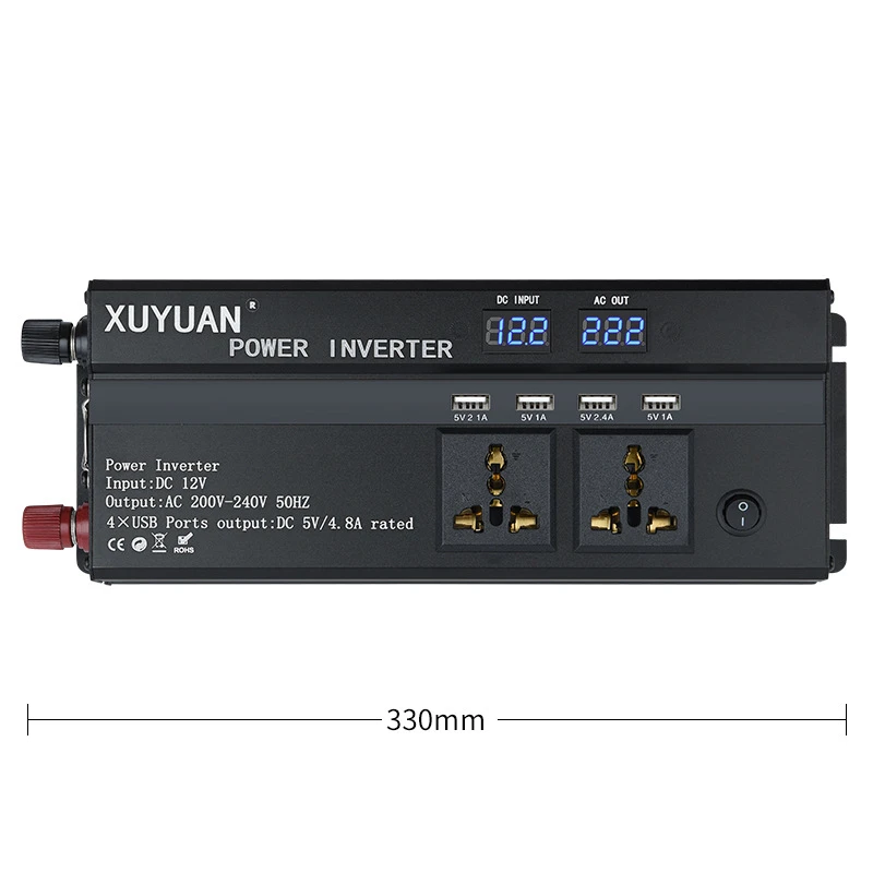 3000/4000/6000W фары для автомобилей Мощность инвертор 12/24V до 220V с 4 USB ЖК-дисплей Дисплей автомобильный инвертор Универсальный Напряжение конвертер трансформатор