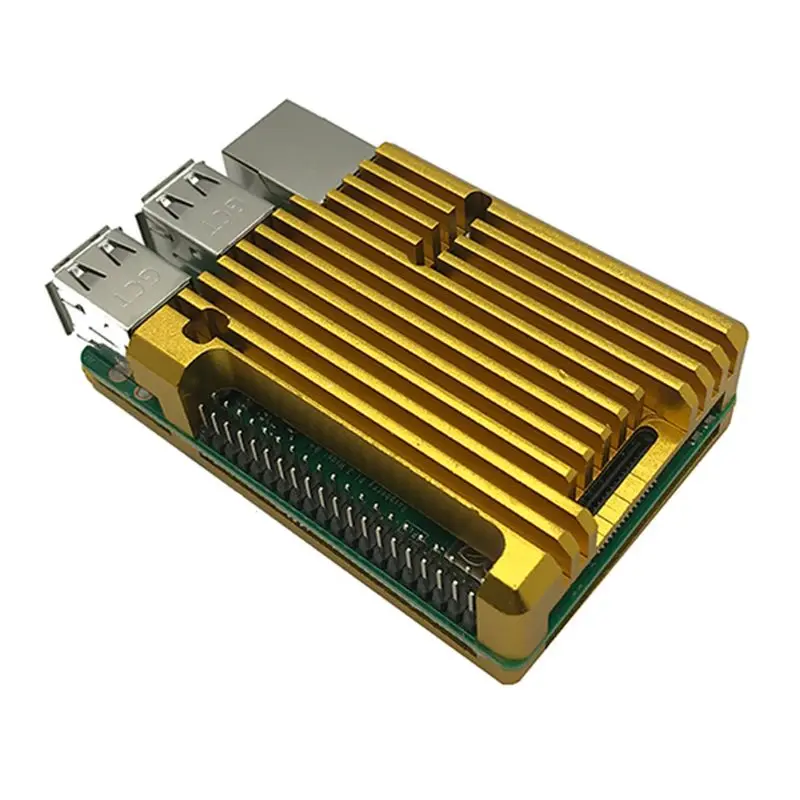 B Gold Without Fan Алюминиевый сплав радиатор защитный корпус металлический корпус охлаждения для Raspberry Pi 3 Model B/B+/2B аксессуары - Цвет: B Gold Without Fan