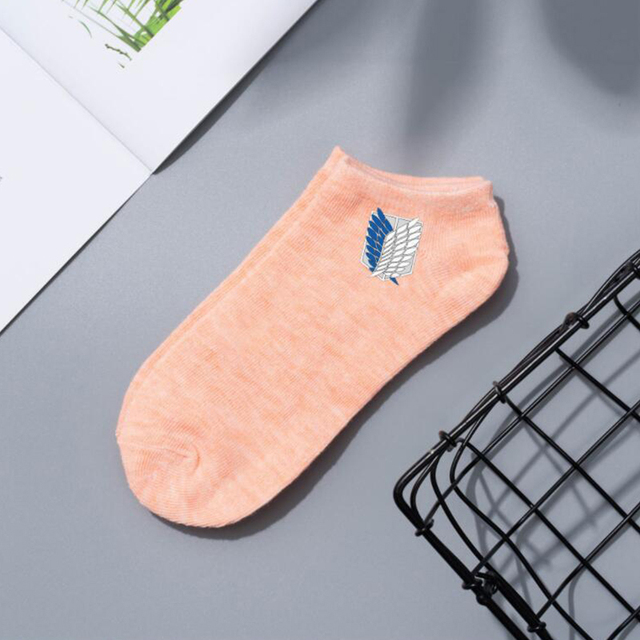 Attack On Titan Cotton Ship Socks Cartoon Pattern Breathable Short Antiskid Casual Summer Sock Men Women Sport Accessories