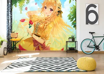 

[Self-Adhesive] 3D Golden Hair Girl 130 Japan Anime Wall Paper mural Wall Print Decal Wall Murals Belly