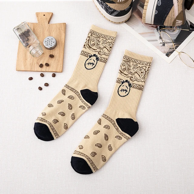 Men socks Travis Scott Skate Crew Socks Men Sport Travis Scott Cactus Jack Bandanas Socks Streetwear Hip Hop gifts for men G03