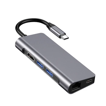 

7-in-1 Usb-C Hub Dock for Apple Macbook Huawei Mate Book Laptop External Type-c Docking Station Multi-function Converter