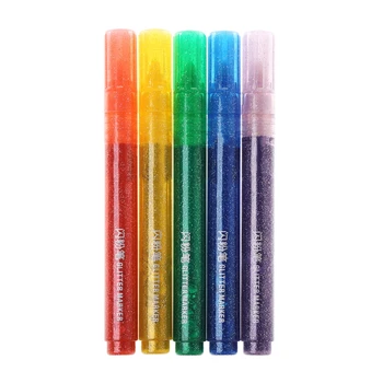 

5Pcs Magic Glitter Marker Pen Bright Sparkling Color Drawing Painting Stationery