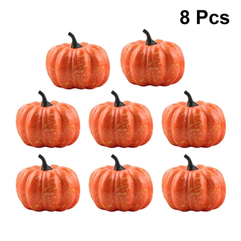 

8 Pcs Simulation Foam Pumpkin Portable Decoration Lifelike Pumpkin Artificial Mini Pumpkin for Halloween Party