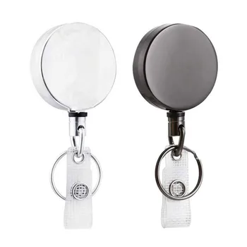 

Metal Retractable Pull Badge Reel ID Lanyard Name Tag Card Badge Holder Reels Key Ring Chain Clips nurse badge holders