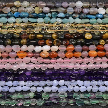 

8-10MM Irregular Freeform Chip Gravel Natural Stone Beads Amethysts Pink Quartzs Lapis Lazuli Beads For DIY Jewelry Making