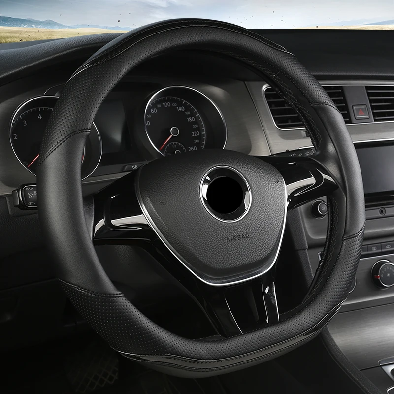 Dermay Auto Stuurhoes Pu Leer Voor Vw Golf Polo Passat Bora Touran Up