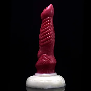 NNSX Dragon Dildo Blood Strange Shape Uneven Glitter Silicone Insert Vagina Anal Plug With Suction Cup Masturbatory Sex ToysShop 5