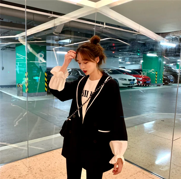 Hongkong стиль женские блейзеры и куртки шикарные Chaqueta Mujer Большие размеры прошитый Блейзер Feminina женские куртки