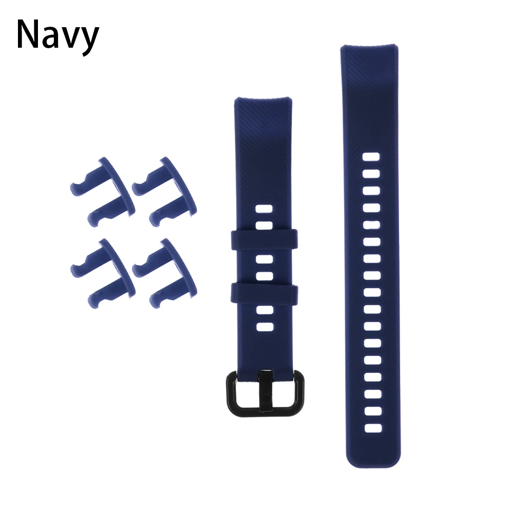 navy Мягкий силиконовый регулируемый ремешок для часов huawei Honor band 5 4 Смарт-часы браслет Сменные аксессуары браслет ремешок - Цвет ремешка: navy