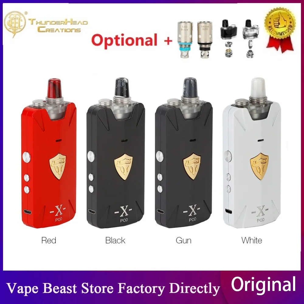 Оригинальный комплект THC Tauren X POD System с встроенной батареей емкостью 1000мА · ч 2 мл