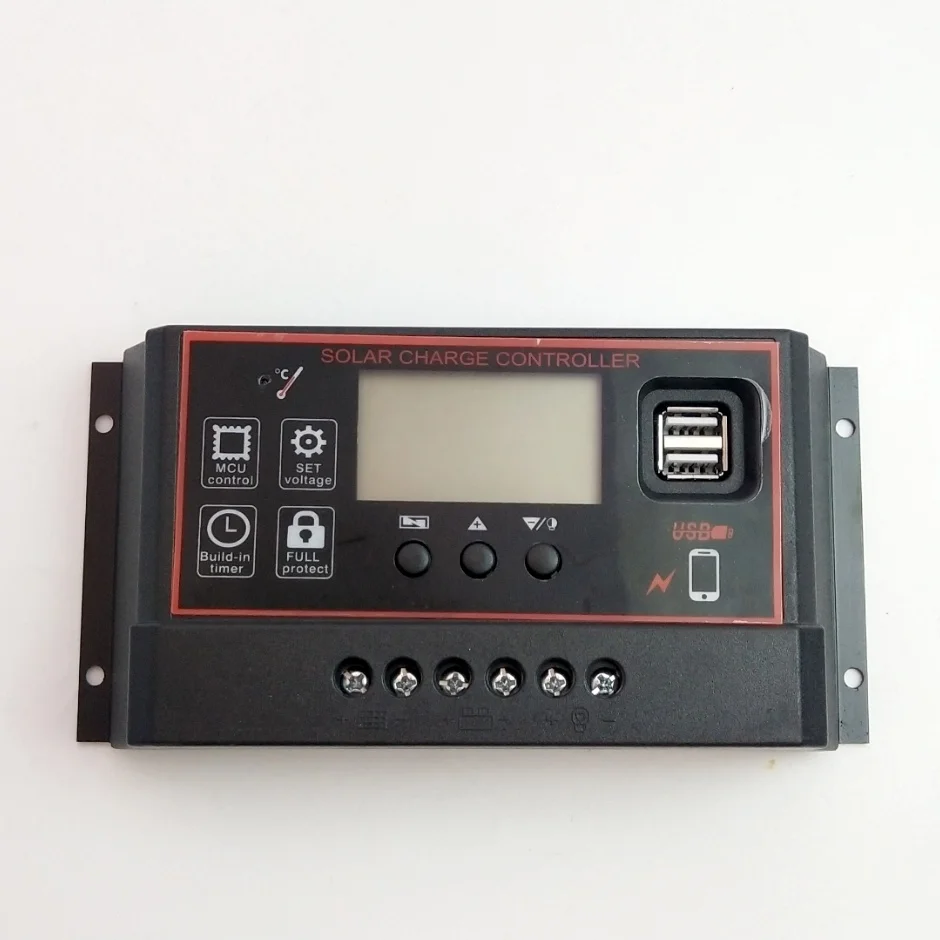 За максимальной точкой мощности, Солнечный контроллер заряда 50A 12V24VDC фотоэлектрическая Панель батарея зарядное устройство для Солнечная система Off-grid для использования с ЖК-дисплей и Dual USB 5V Выход