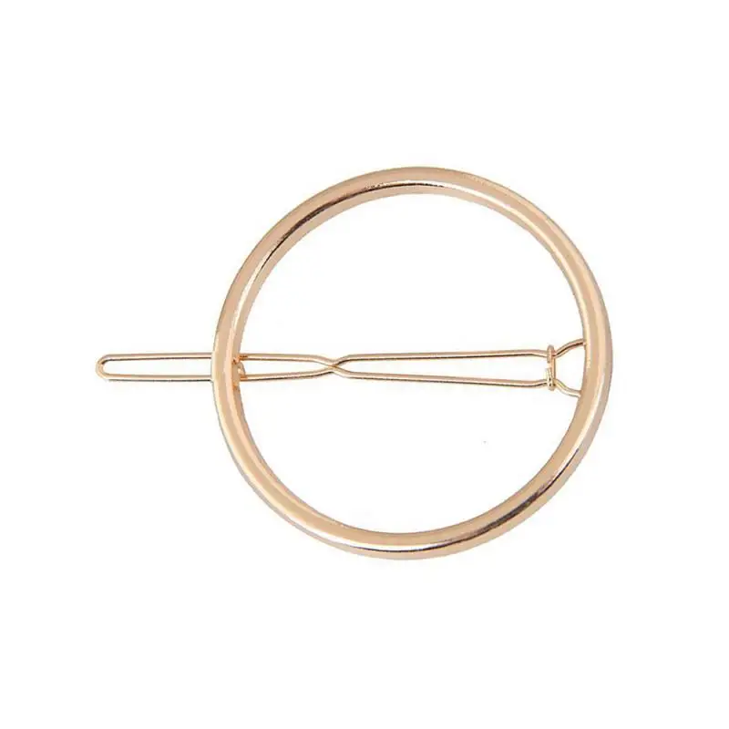 Fashion Minimalist Metal Geometric Gold Hairpin Unique Hairpin Wild Geometric Circle Hairpin Jewelry Headwear For Women