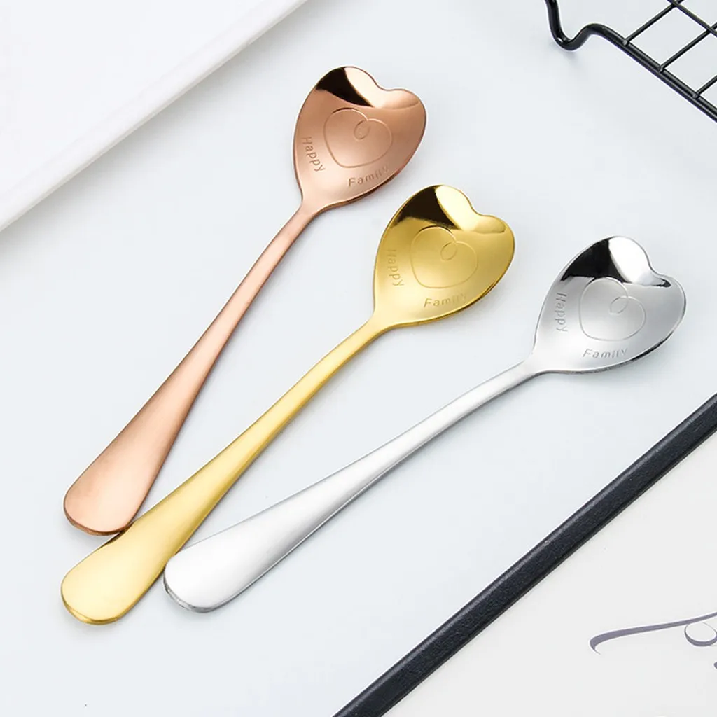 3 шт. ложка в форме любви ручка ложка Flatware кофе для питья кухонный гаджет столовые приборы кухонные принадлежности Кухонные принадлежности outils