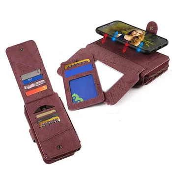 

Fashion Handbag Cases For Samsung Note 8 9 10 plus J3 J7 Multifunction Wallet Leather Zipper PU Purse Pouch Phone Case Cover