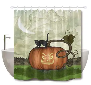 

Bathroom Accessories. Shower Curtain: Waterproof and Easy to Clean. Rich Patterns. Give 12 Hooks.Angry Pumpkin. Black Cat.