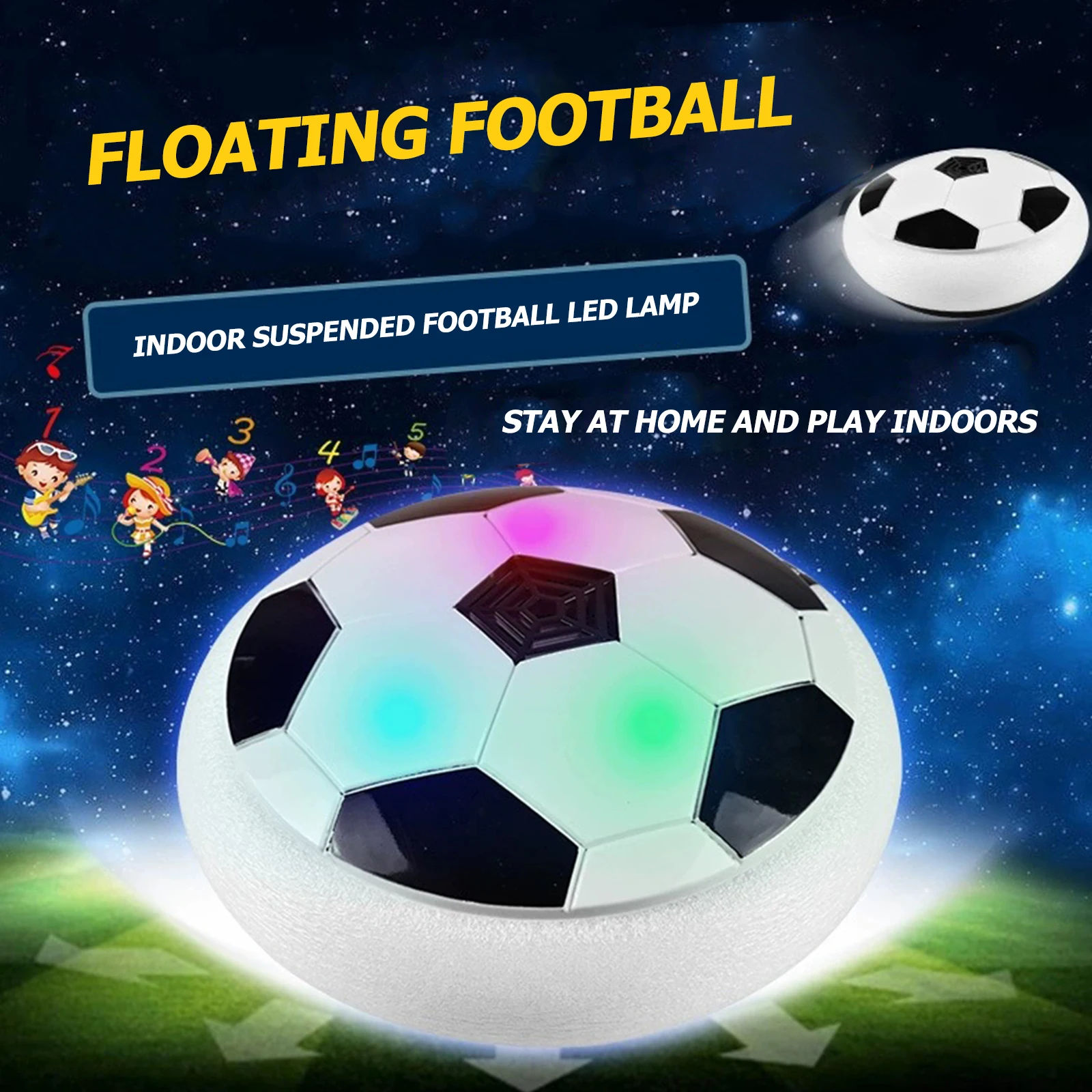Pelotas de fútbol con luz LED intermitente para niños, juguetes de fútbol con potencia de aire, disco de deslizamiento, multisuperficie, juego de Fútbol, Chico, niños