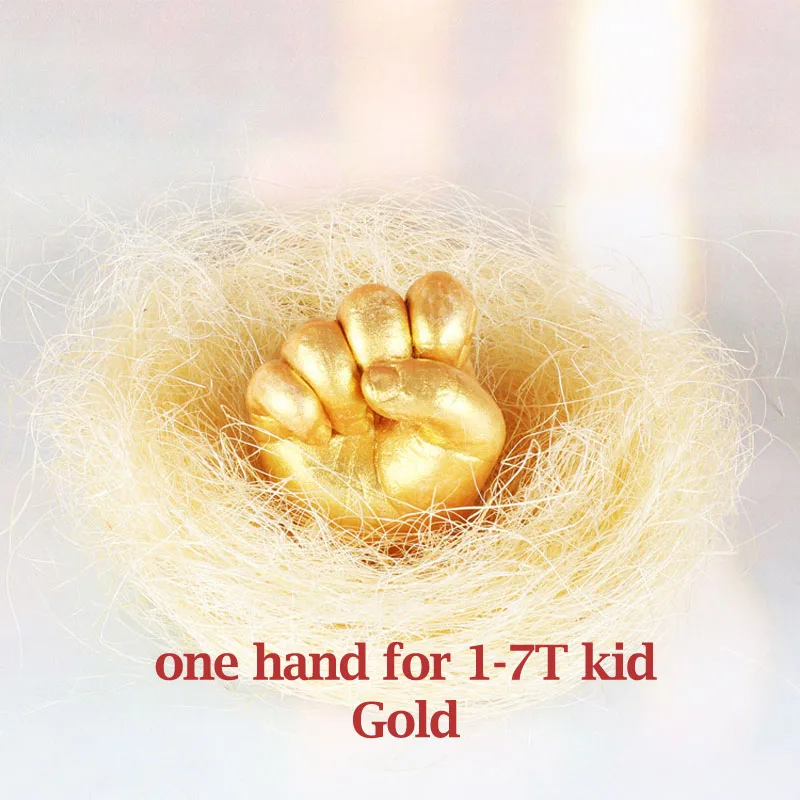 1-7T kid-a hand-gold Oklady 3D Ручная форма для печати ног для детского порошка штукатурка литья комплект отпечаток руки подарок на память детский памятник для роста - Цвет: 1-7T kid-a hand-gold