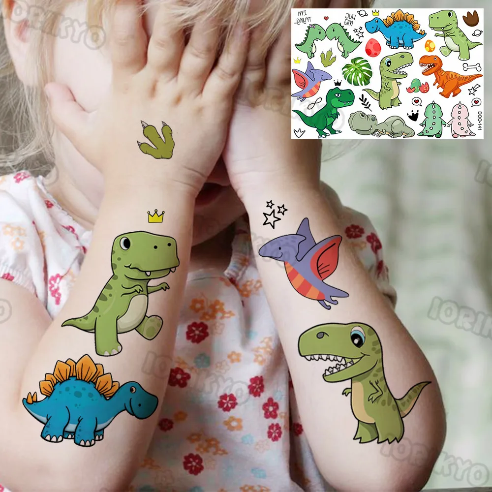 Ommgo realista tyrannosaurus rex dinossauro tatuagens temporárias para  crianças homem adesivo antebraço tatuagem falsa tatoos arte do corpo braço  preto - AliExpress