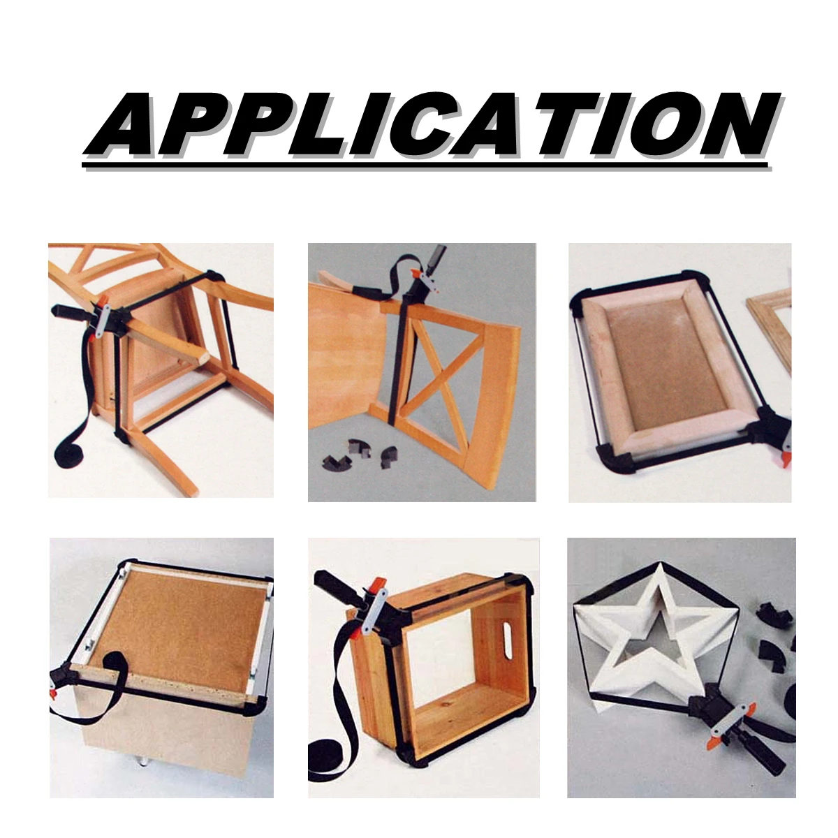 4 Jaws Rapid Corner Clamp Wood Working Band Strap Holder For Picture Frame Drawer Multifunction belt clamp Woodworking Quick Adjustable Band Clamp Polygonal clip 90 Degrees Right Angle Corner Photo Frame Clips