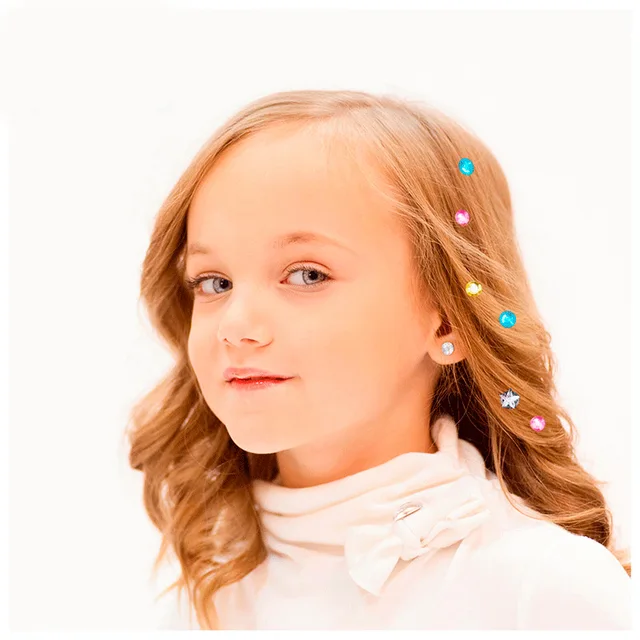 180 Gems Kit Blingers Deluxe Set Girls Toys Makeup Play Jewel Girls hair sticker Styling Tool Hair Design Shoes Diamond Sticker 6