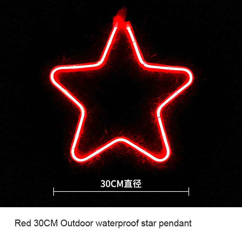 stars 30cm red Рождественский орнамент светодиодная вспышка светильник имитация Снежинка звезда светильник s струна наружное дерево Рождественское украшение подвеска вечерние Декор - Цвет: stars 30cm red