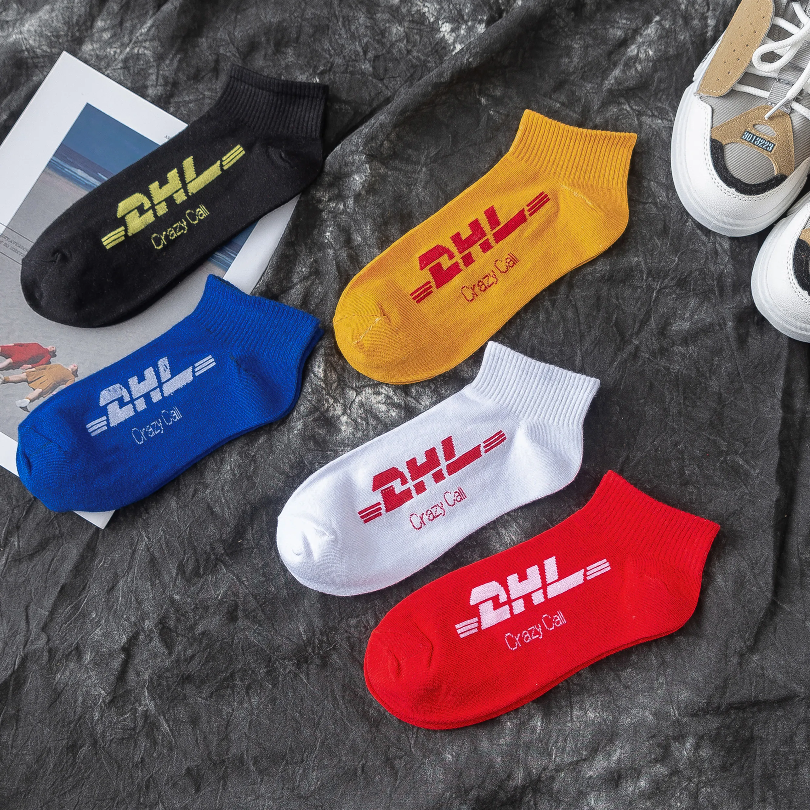 Уличные модные носки Поп хип-хоп скейтборд Harajuku Письмо DHL мужские и женские носки 5 пар/лот