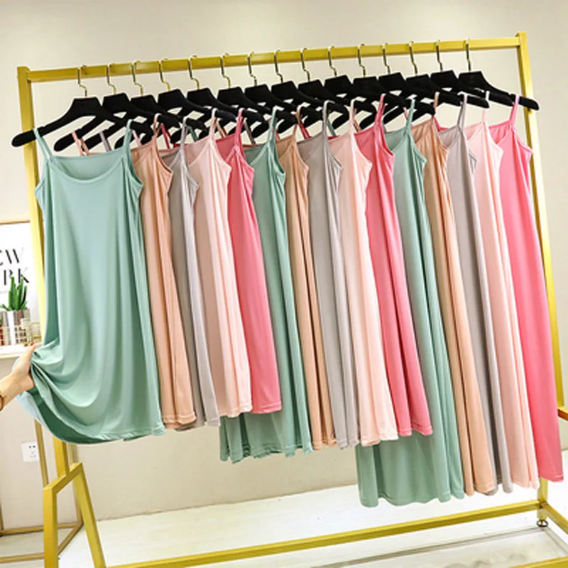 Женское летнее платье-стрейч свободного покроя на тонких бретельках от 80 до 90 110