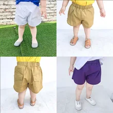 Новые стильные летние однотонные шорты в Корейском стиле для детей рабочая одежда для мальчиков и девочек, большие шорты универсальная Трехцветная одежда
