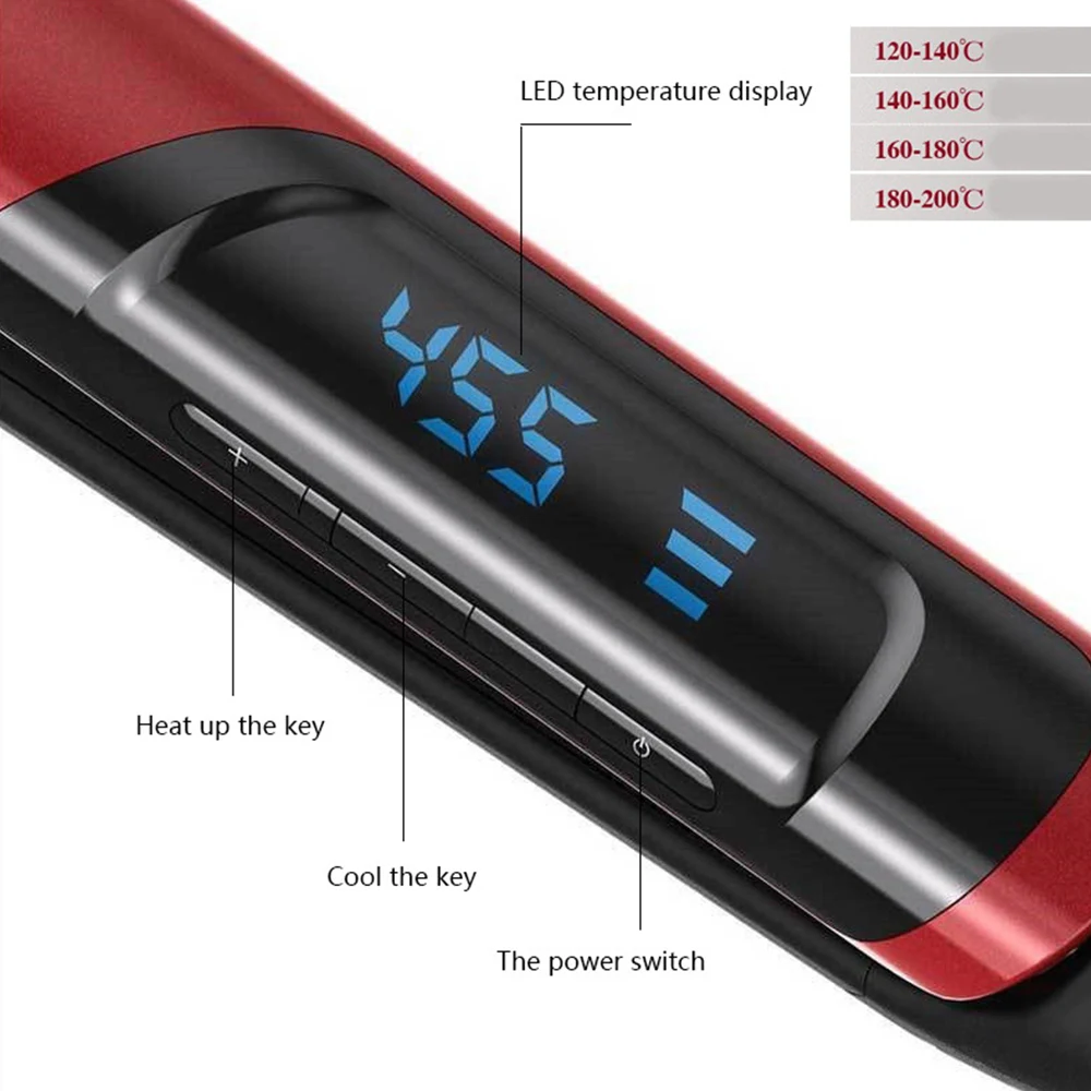 ЖК-дисплей Дисплей 2-в-1 керамическое покрытие расческа-выпрямитель для волос бигуди красота заботливое выпрямление здоровые красивые