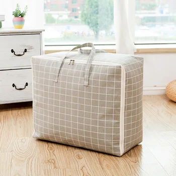 

Cotton Linen Quilt Storage Bag Waterproof Finishing Box Large Capacity Clothes Quilt Packing Bags Travel Portable Organizer 1PC