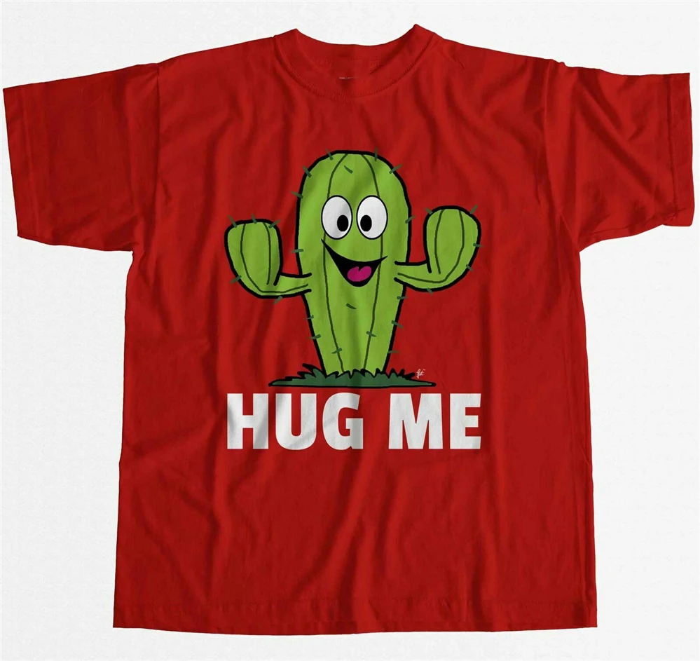 Hug Me Cactus Funny Desert Humour T Shirt Men Women New Unisex Tops Tee | Мужская одежда