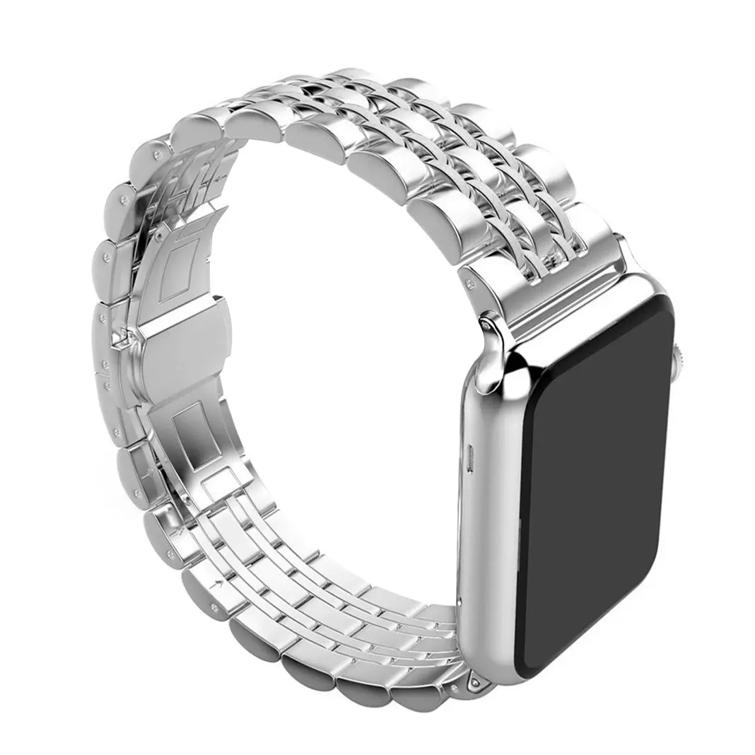 Нержавеющая сталь ремешок для наручных часов Apple Watch 5/4 ремешок 38/42/44/40 мм металлических звеньев Браслет Смарт-браслет на запястье для наручных часов iWatch серии, версия 1, 2, 3, ремешок