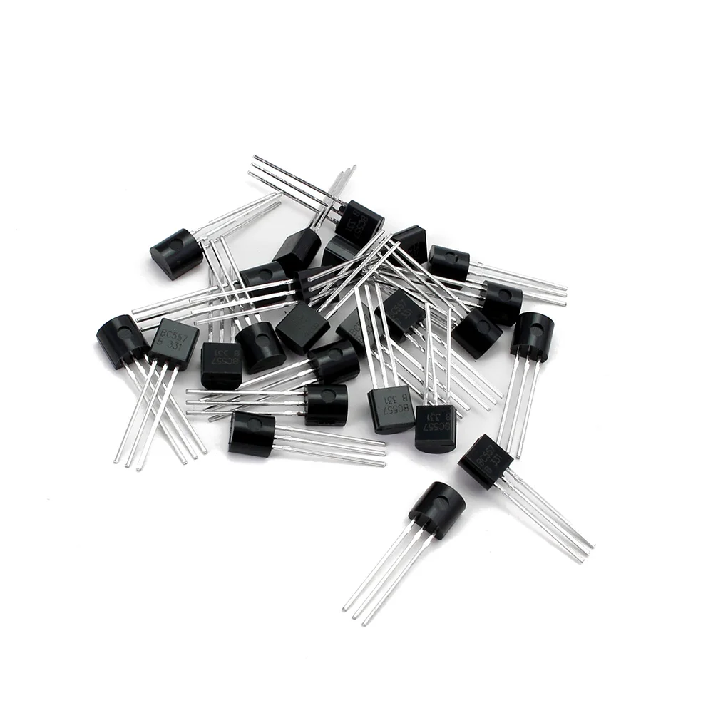 (50Pcs/lot)BC547+BC557 Each 25Pcs BC547B BC557B NPN PNP Transistor TO-92 Power Triode Transistor kit Bag
