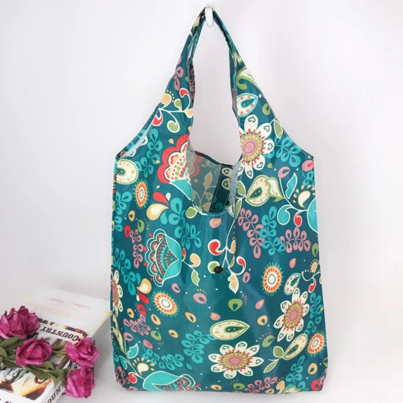Модный цветочный узор складная многоразовая сумка для Покупок Сумка-тоут Оксфорд большая Экологичная сумка-шоппер сумка Женская дорожная