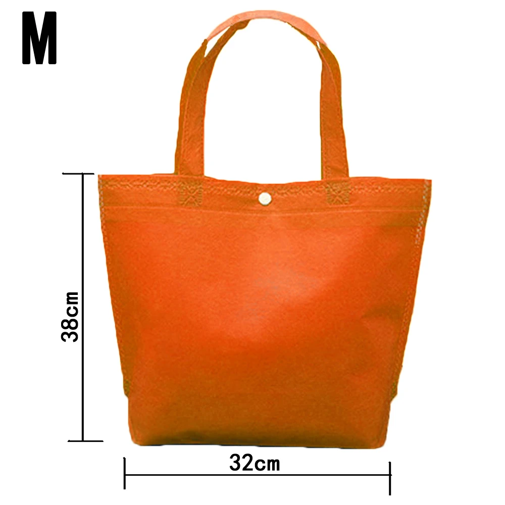 32cm orange 1 шт. сумка для покупок многоцветная Нетканая многоразовая Большая вместительная тканевая сумка из эко-ткани сумка для хранения продуктов - Цвет: 32cm orange