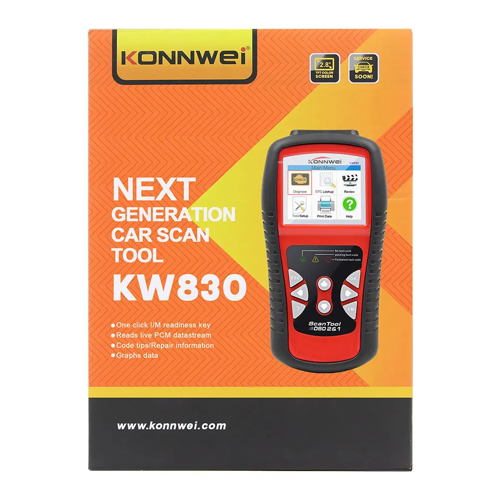 KONNWEI KW830 OBD2 ODB2 Автомобильный сканер для диагностики автомобиля Универсальный Автомобильный сканер ошибок ODB2 автомобильный диагностический сканер