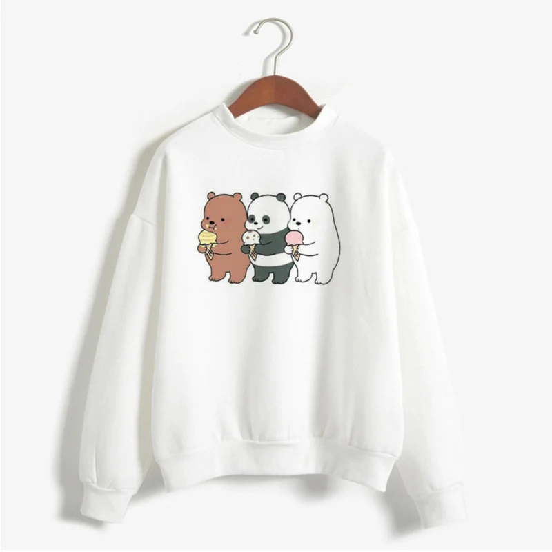 Harajuku Kawaii We Bare толстовка с медведем Женская Повседневная Милая Толстовка Padan Женский пуловер для девочек белый розовый негабаритный свитер с капюшоном одежда - Цвет: 5