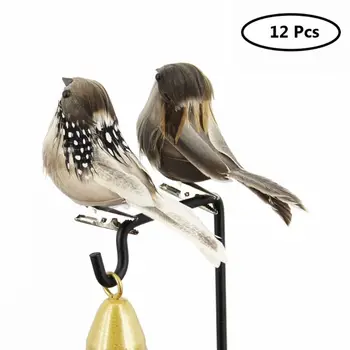 

12 Pcs Artificial Foam Feather Simulation Bird with Clips for Christmas Tree Dec High Quality and Brand New