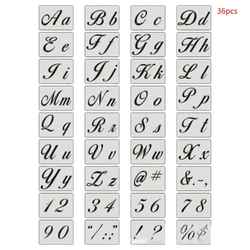 

36pcs/set Letter Alphabet Stencil Wall Painting Wood DIY Drawing Template Craft