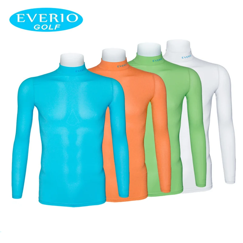 EVERIO мужская одежда с длинными рукавами для гольфа, шелковая футболка, быстросохнущая летняя Солнцезащитная тонкая мужская Повседневная Толстовка, мягкая удобная