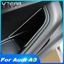 Vtear для Audi A3 дверная коробка для хранения ABS interior аксессуары для подлокотников сумка для монет сумка держатель Багажник автомобильный Органайзер автомобильный-Стайлинг органайзер для панели авто