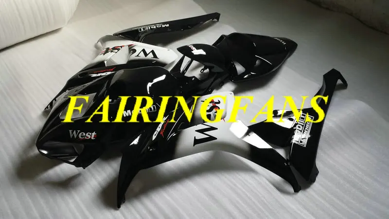 Мотоциклетный вставной обтекатель комплект для HONDA CBR1000RR 06 07CBR 1000 RR CBR 100RR 2006 2007 черно белые Обтекатели Кузов+ подарки HB24